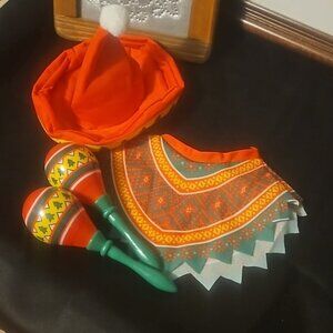 Dog Outfit Fiesta/Christmas Hat & Top & ChaChas